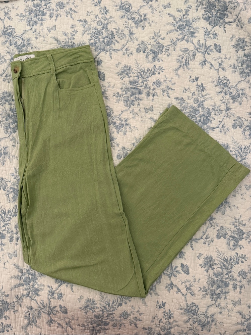 Emory Park Moss Green Linen Pants Size Small